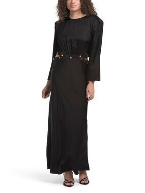 long black crochet dress Black Serene Wonders Crochet Dress main image 1